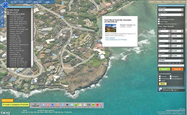 Black Point Hawaii Real Estate MLS Map